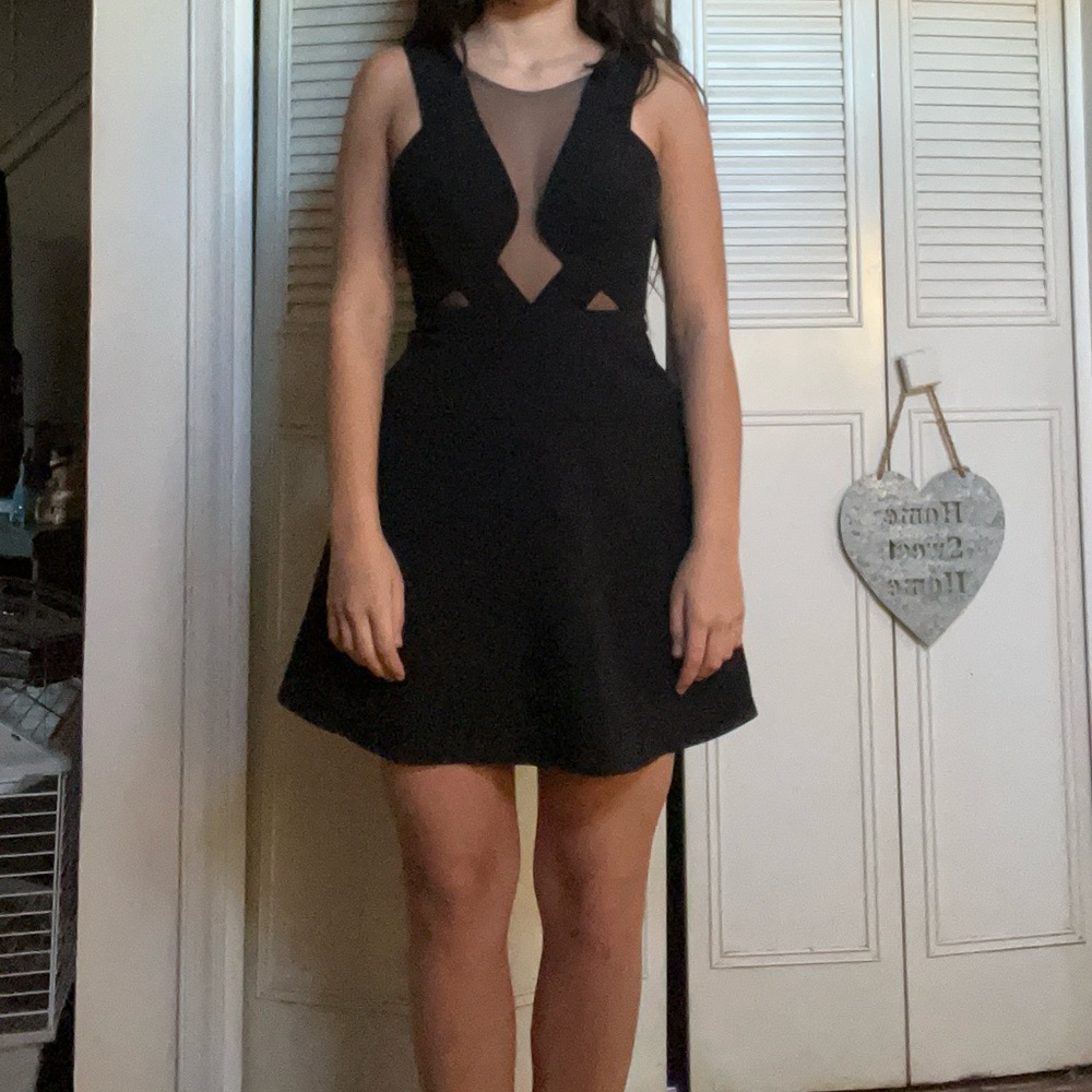Mid thigh beautiful elegant black dress